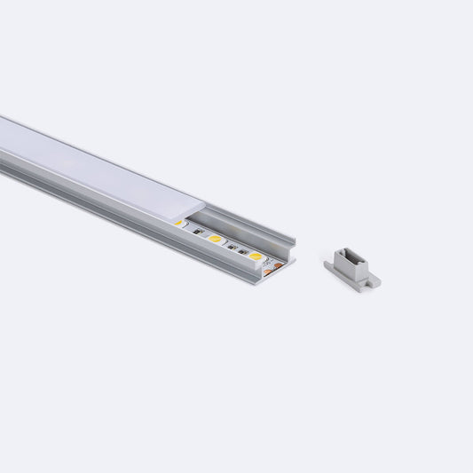 Profilé Aluminium au Sol 2m pour Ruban LED - Installation en Saillie
