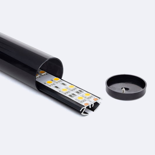 Profilé Aluminium Rond 2m pour Ruban LED, Suspension Intérieure, IP20
