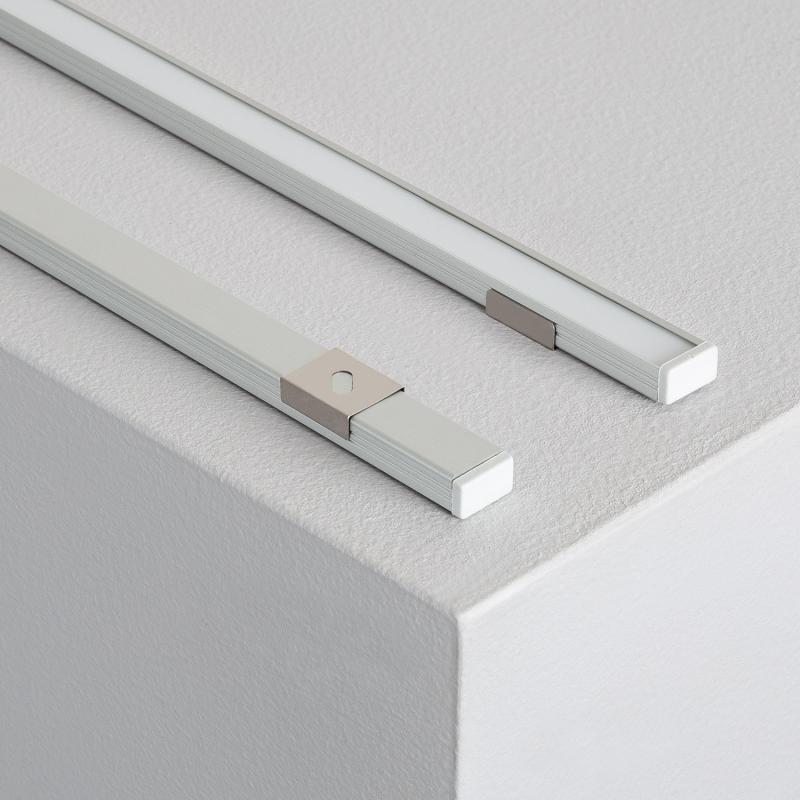 Profilé Aluminium 1m pour Rubans LED, Installation en Saillie, Capot Translucide