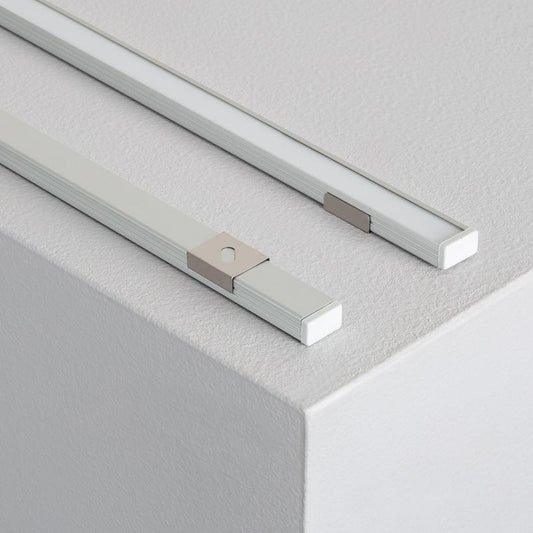 Profilé Aluminium 1m pour Rubans LED, Installation en Saillie, Capot Translucide