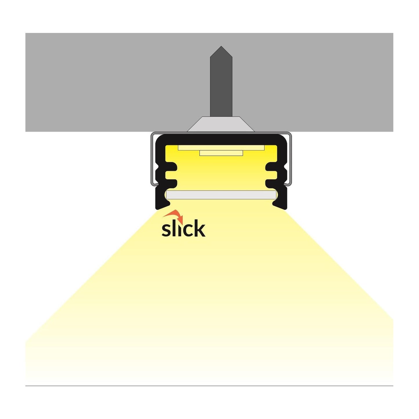 Profilé Aluminium 1m pour Rubans LED, Installation en Saillie, Capot Translucide