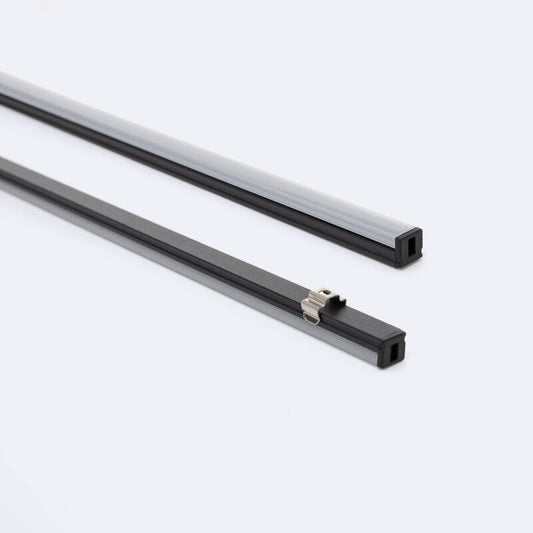 Profilé Aluminium 2m pour Ruban LED, Installation en Saillie, Noir