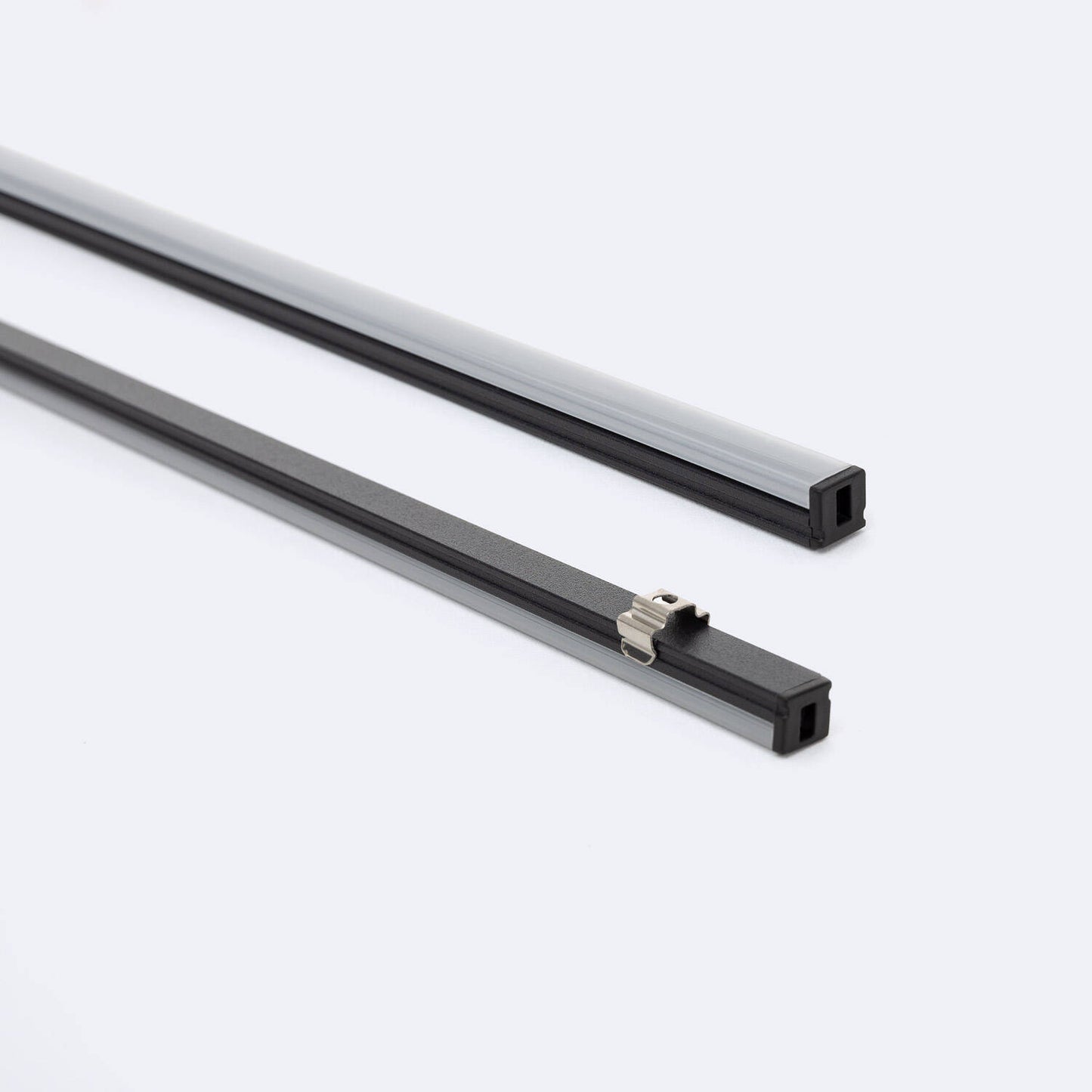 Profilé Aluminium 2m pour Ruban LED, Installation en Saillie, Noir