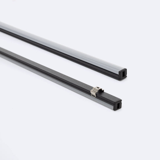 Profilé Aluminium 2m pour Ruban LED, Installation en Saillie, Noir
