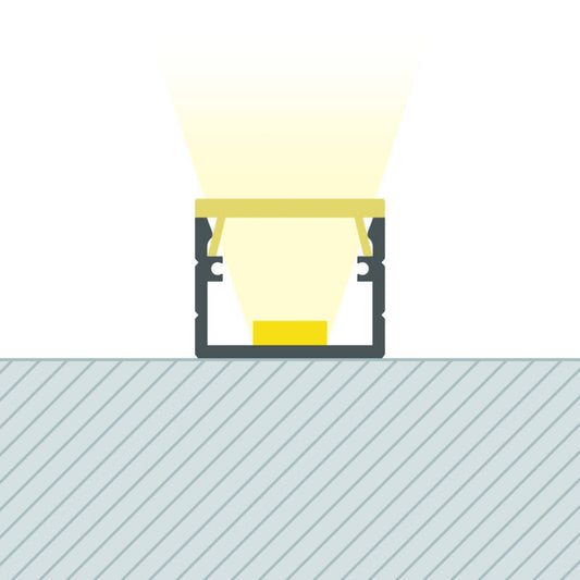 Profilé Aluminium 2m pour Ruban LED, Installation en Saillie, Noir