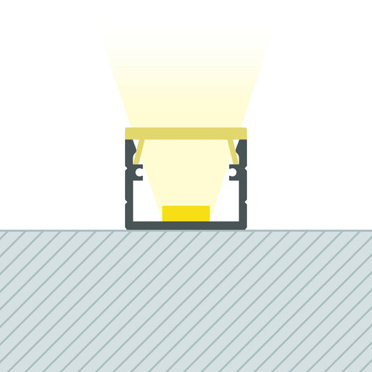 Profilé Aluminium 2m pour Ruban LED, Installation en Saillie, Noir