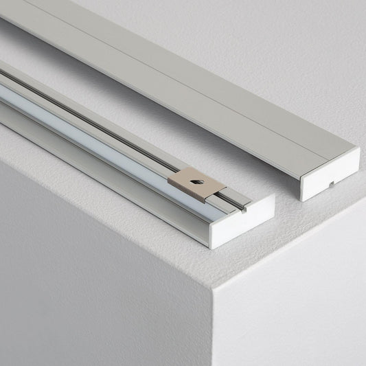 Profilé Aluminium 1m pour Rubans LED, Installation en Saillie, Capot Translucide