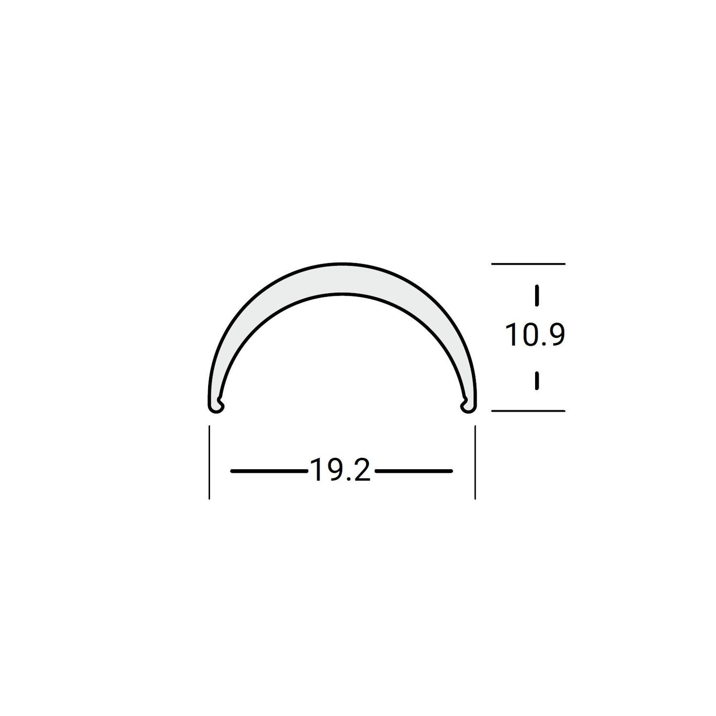 Profilé Aluminium Flexible 1m pour Rubans LED 12mm, Installation en Saillie