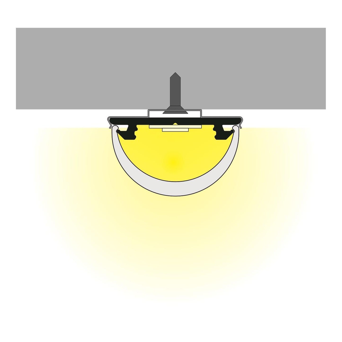 Profilé Aluminium Flexible 1m pour Rubans LED 12mm, Installation en Saillie