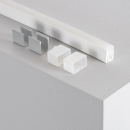 Profilé Flexible Silicone pour Ruban LED 12/24V, Installation en Saillie, jusqu'à 10mm