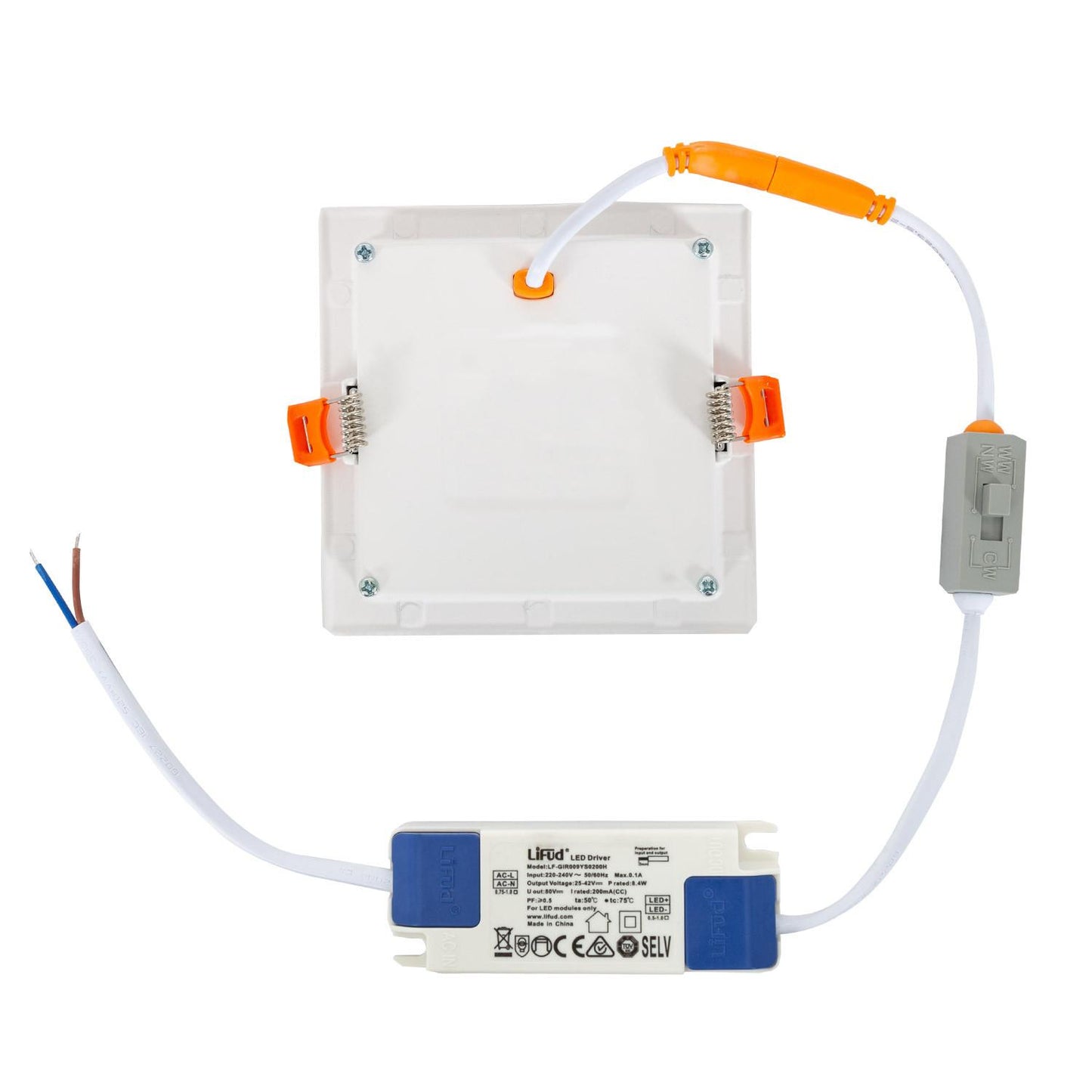 Dalle LED Carrée 10W Encastrée IP40 UGR 17 Non-Dimmable