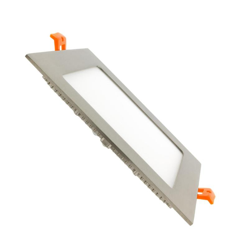 Dalle LED Carrée 12W IP20 Encastrée 152x152mm, Aluminium Argenté