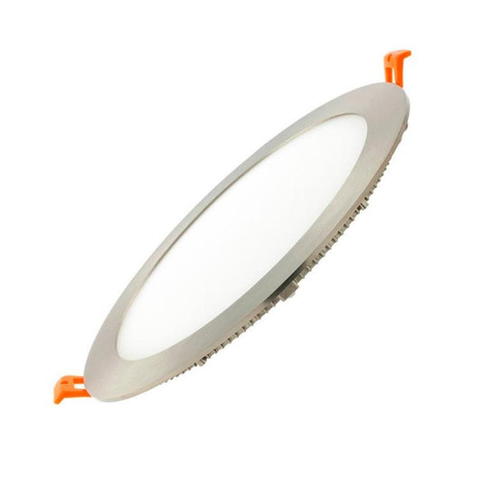 Dalle LED Ronde 15W Extra-Plate Argentée IP20