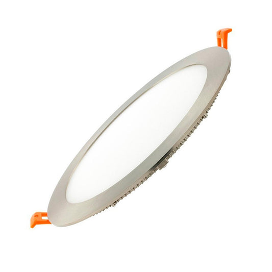 Dalle LED Ronde 15W Extra-Plate Argentée IP20