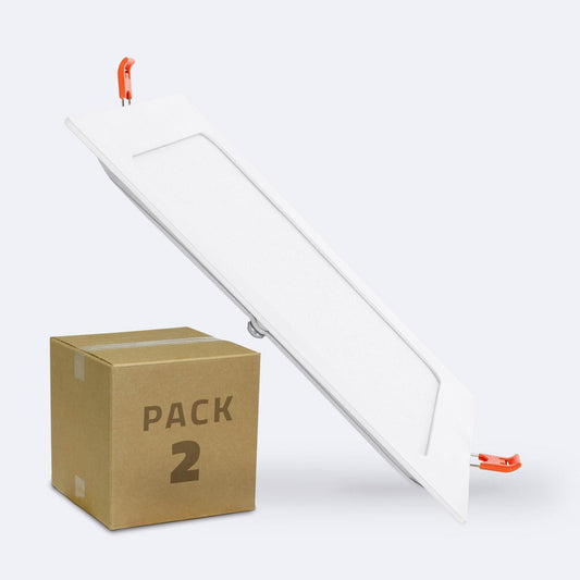 Dalle LED Carrée 15W Encastrable IP20, Pack de 2