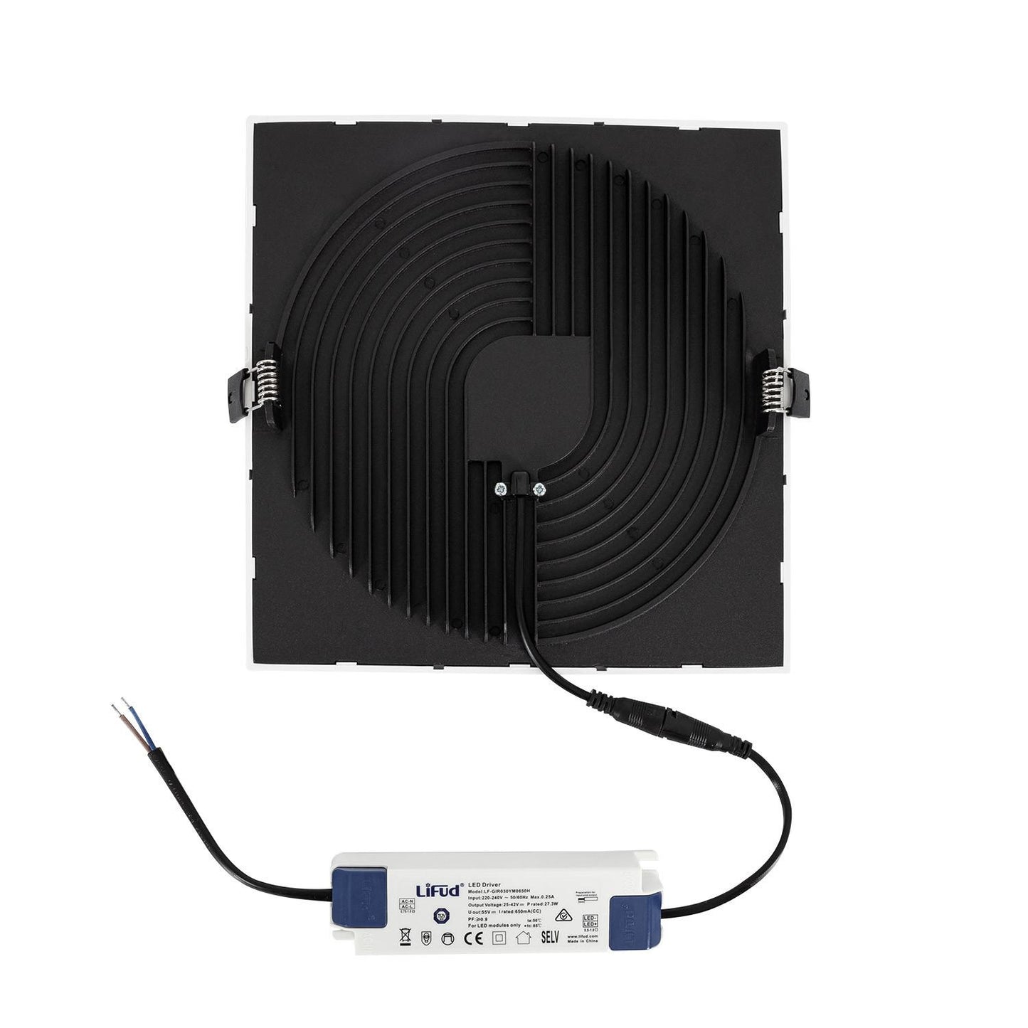 Dalle LED Carrée 30W High Lumen, IP44, UGR 19, Installation Encastrée, Ø 200 mm