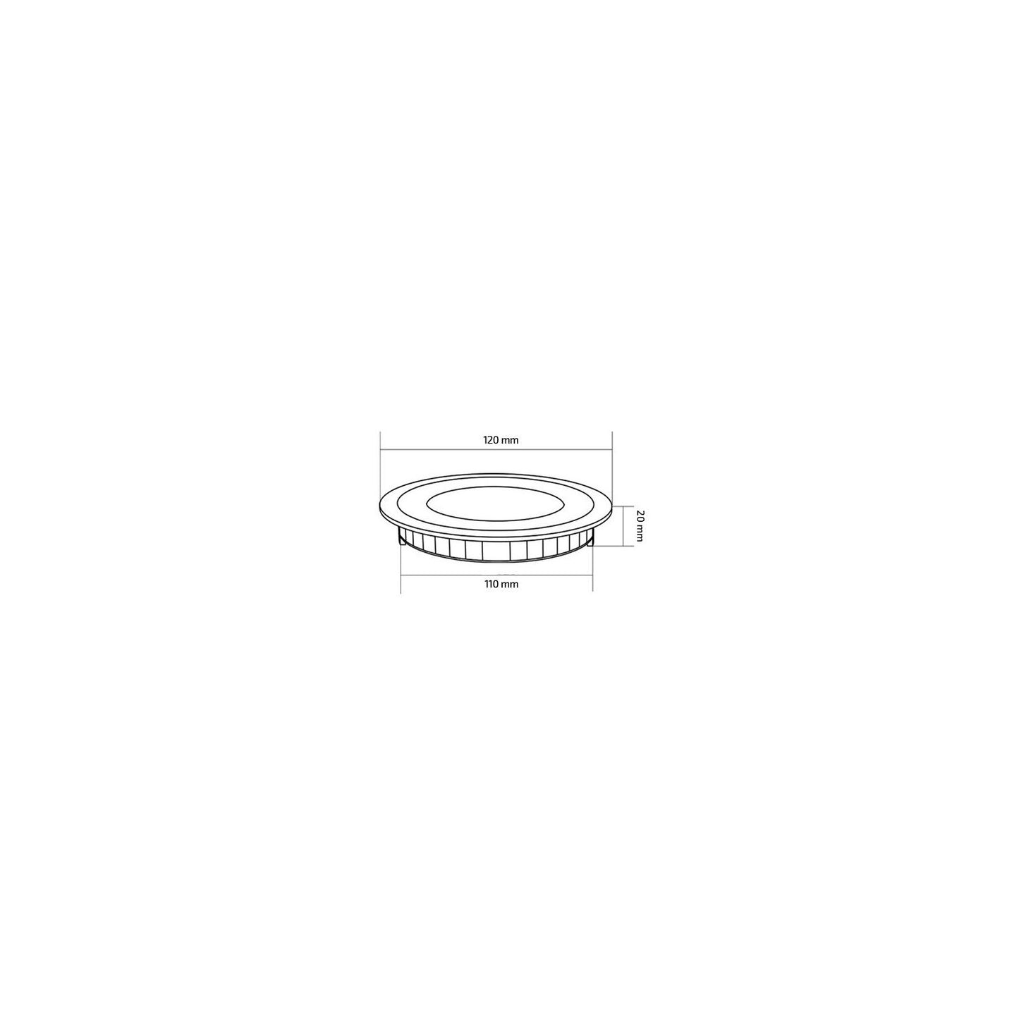 Dalle LED 6W Ronde Extra-Plate, IP20, Non-Dimmable, Installation Encastrée