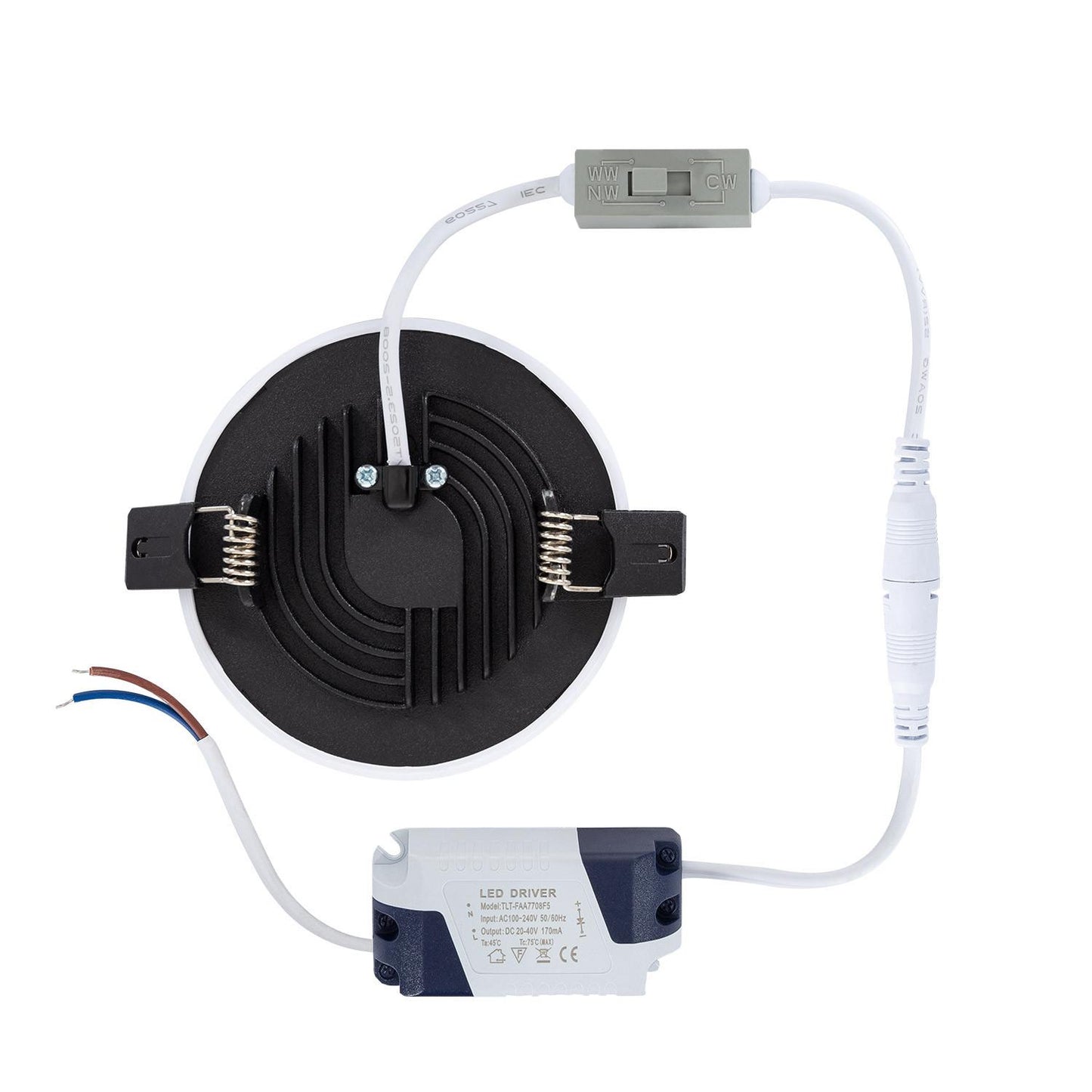Dalle LED Ronde 8W Surface Slim, Coupe Ø 75mm, IP54, Installation Encastrée