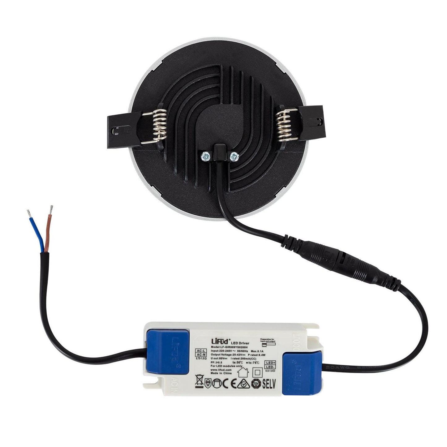 Dalle LED Ronde 8W Surface Grise, Ø75mm, IP40, Non-Dimmable