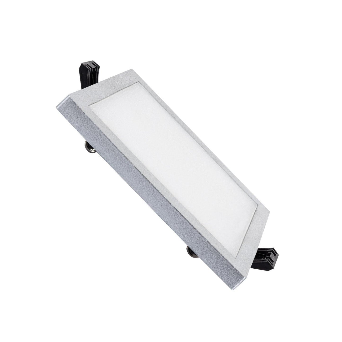 Dalle LED Carrée 8W High Lumen, IP44, IK05, Installation Encastrée, Argentée