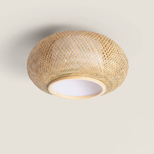 Plafonnier LED Rond en Bambou Ø400 mm, 40W, IP20