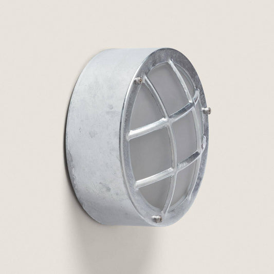 Plafonnier Extérieur Rond Hublot Ø200 mm IP44 en Acier Galvanisé