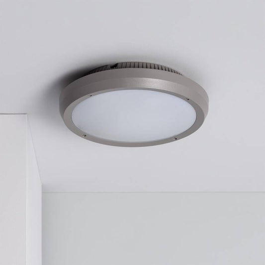 Plafonnier LED Rond Extérieur IP65 Gris Ø300 mm 20W