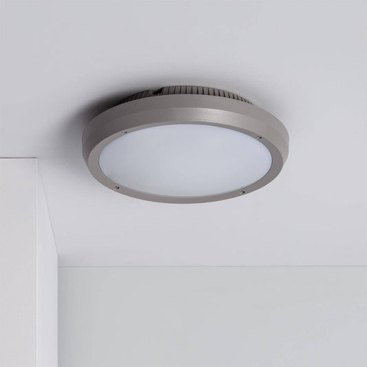 Plafonnier LED Rond Extérieur IP65 Gris Ø300 mm 20W