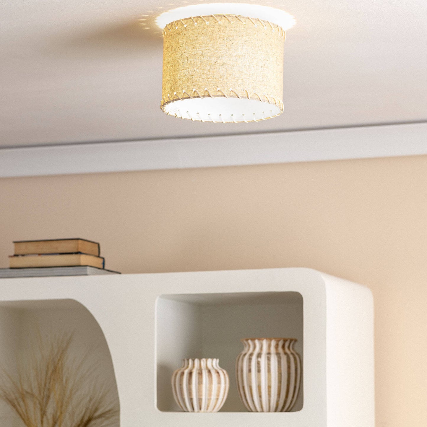 Plafonnier Rond en Tissu Ø250 mm, IP20, Installation en Saillie