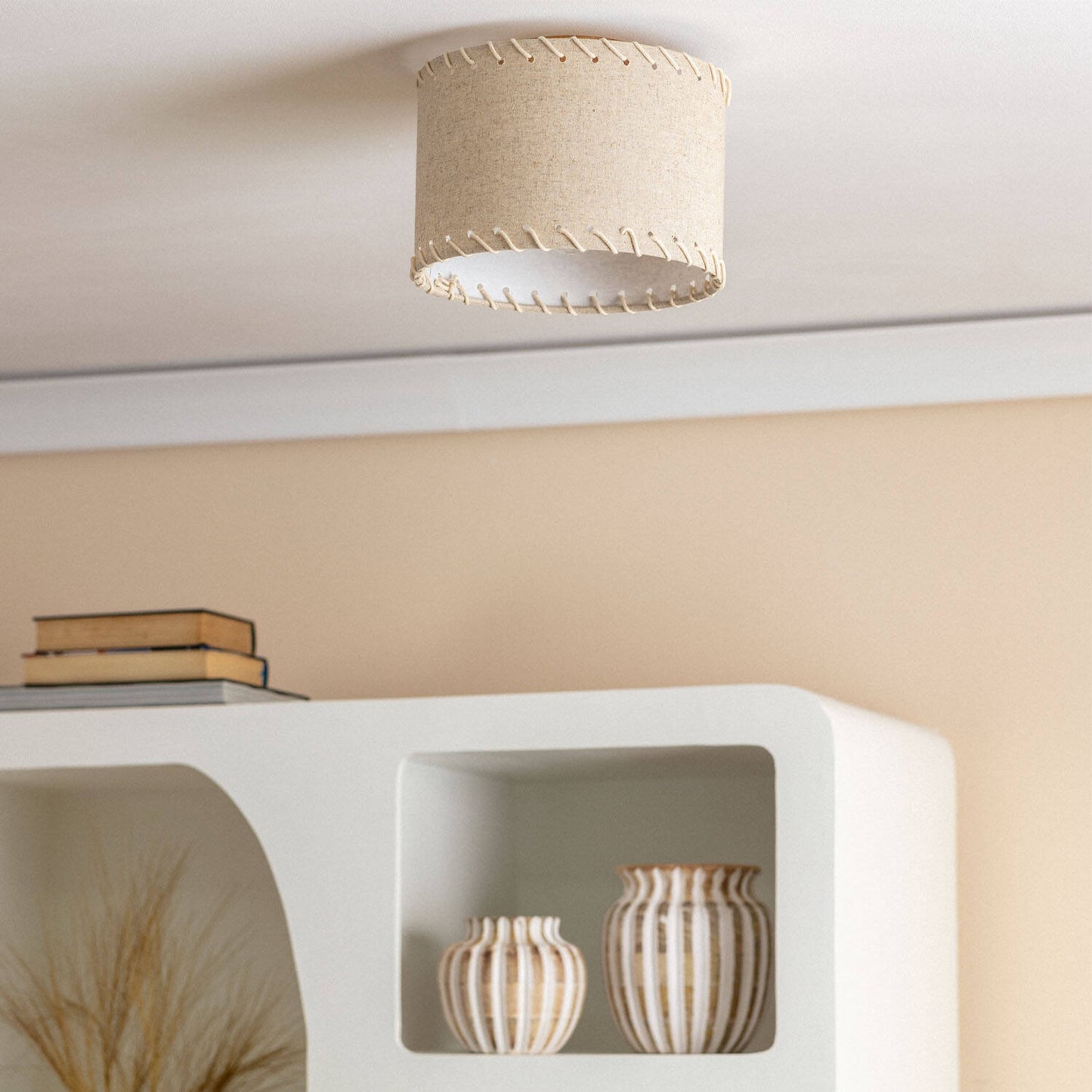 Plafonnier Rond en Tissu Ø250 mm, IP20, Installation en Saillie