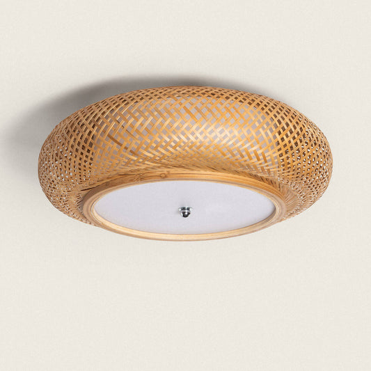 Plafonnier LED en Bambou, IP20, Installation en Saillie, Intérieur