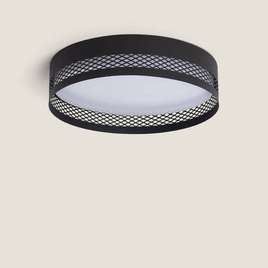 Plafonnier LED 30W IP20 Noir Mat, Installation en Saillie