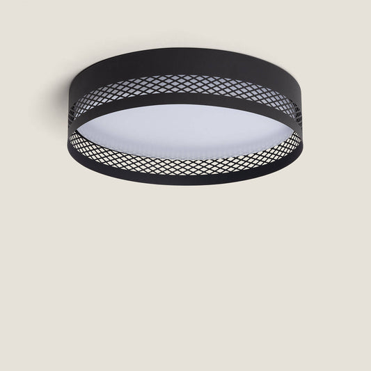 Plafonnier LED 30W IP20 Noir Mat, Installation en Saillie
