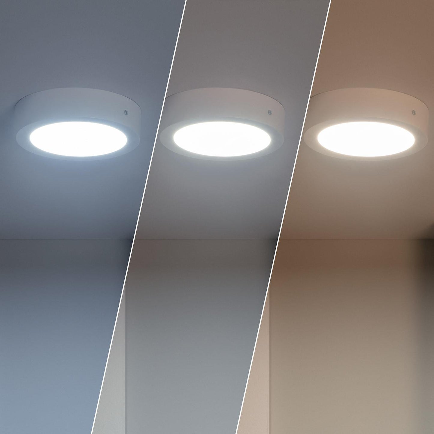 Plafonnier LED Rond 12W Dimmable, Ø 170mm, IP20, Installation en Saillie