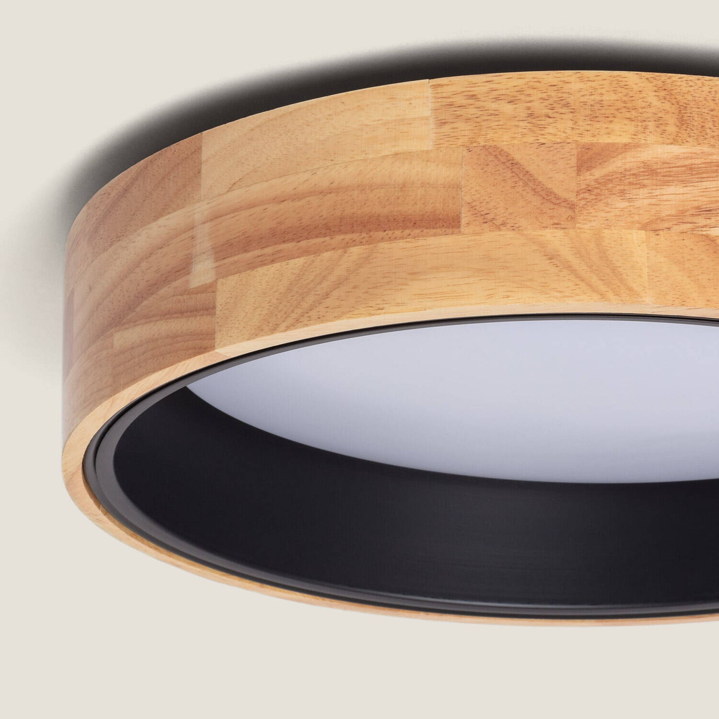 Plafonnier LED Rond 15W Bois Noir Ø370 mm IP20