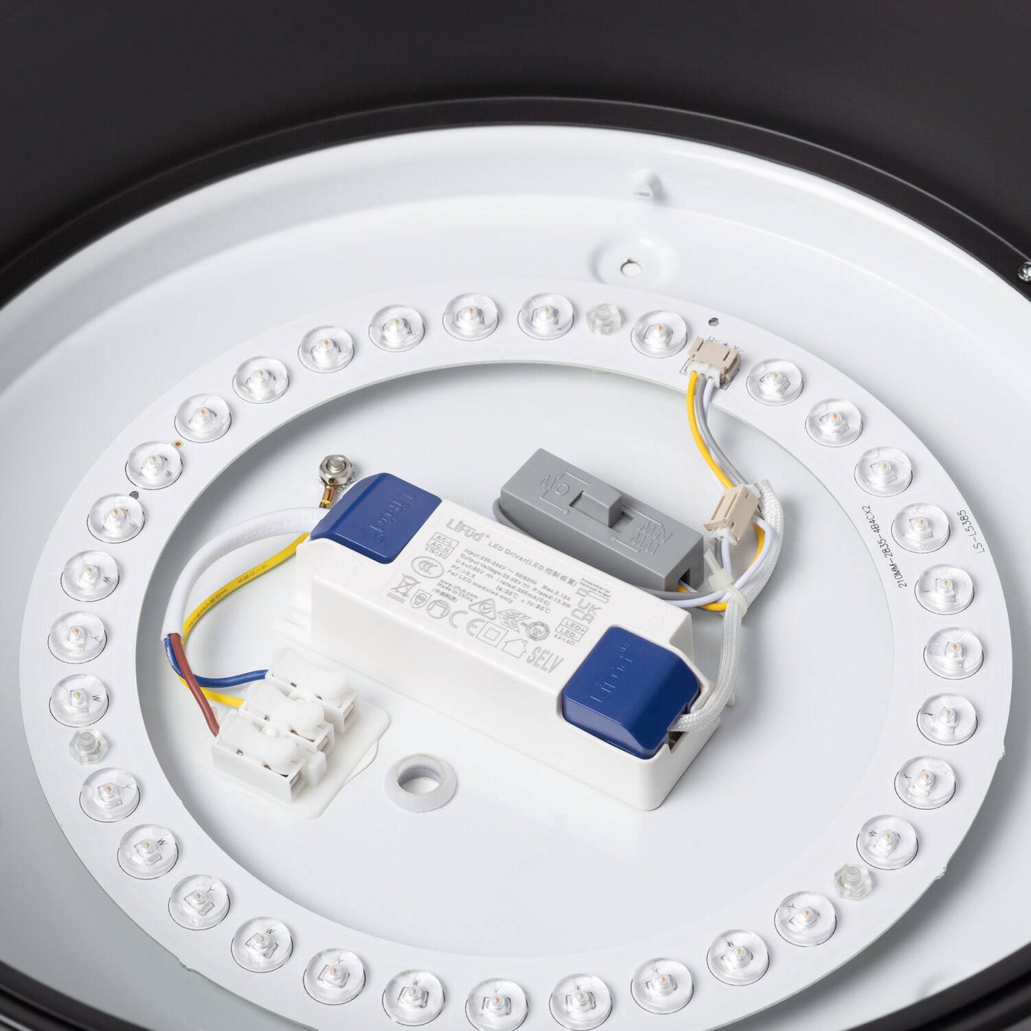 Plafonnier LED Rond 15W Noir Ø350 mm IP20 Non Dimmable