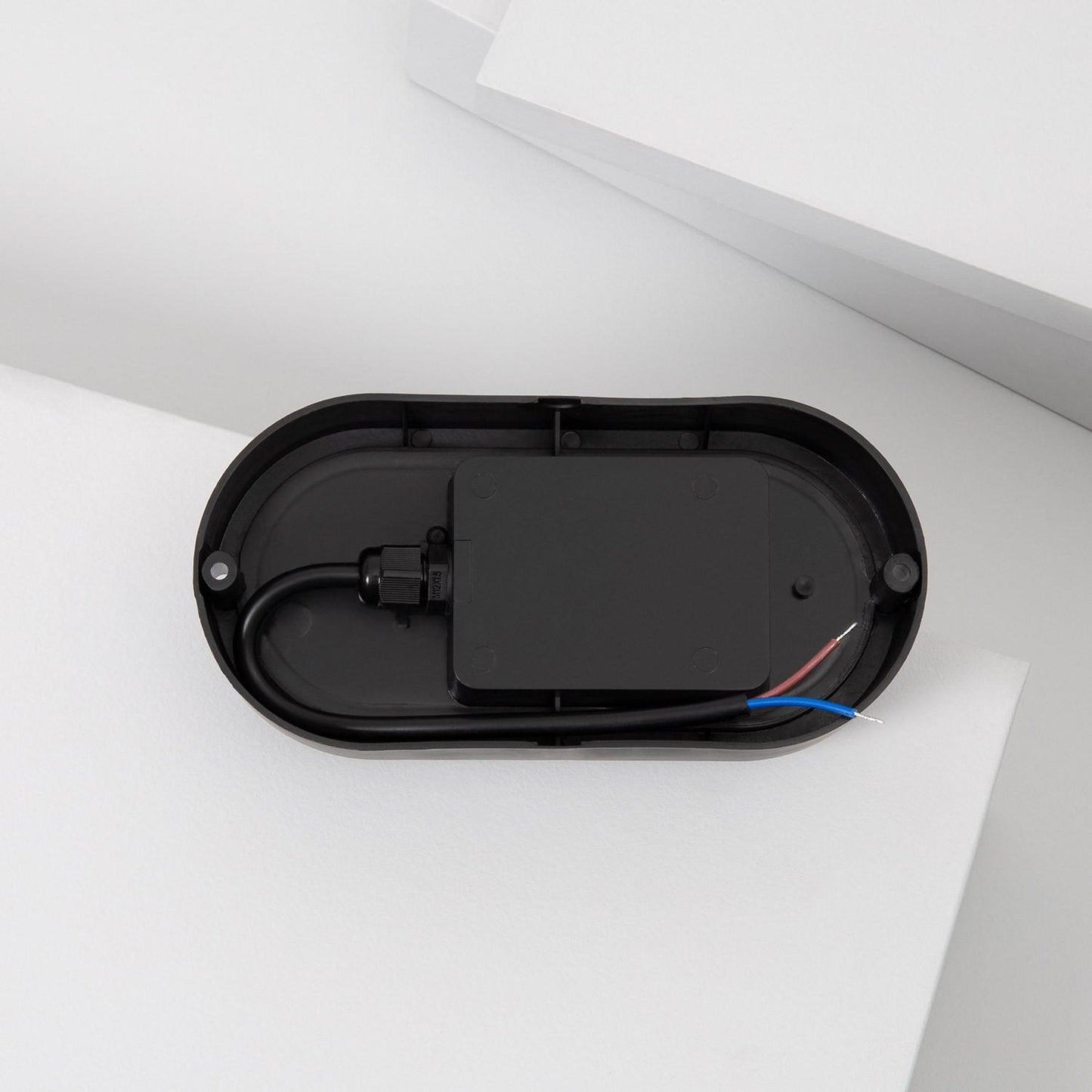 Plafonnier LED Ovale 15W IP65 Noir 85x173 mm