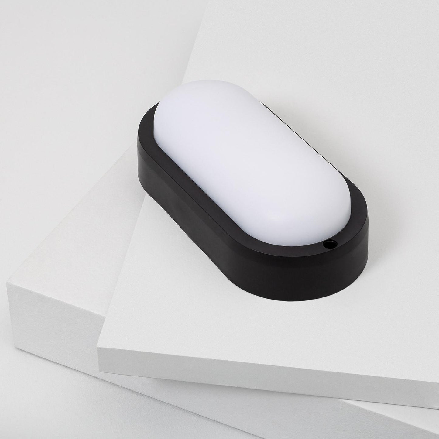 Plafonnier LED Ovale 15W IP65 Noir 85x173 mm