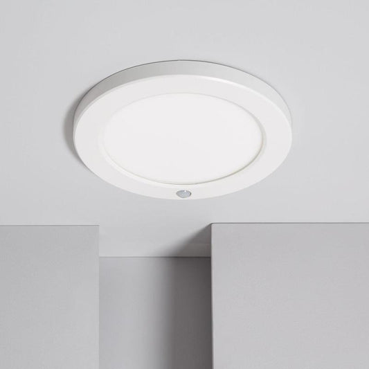 Dalle LED Ronde 18W Surface Slim avec Détecteur PIR, IP20, Ø75-205 mm