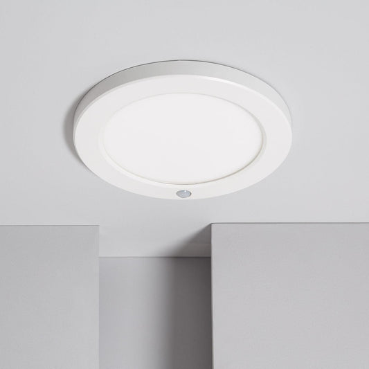 Dalle LED Ronde 18W Surface Slim avec Détecteur PIR, IP20, Ø75-205 mm