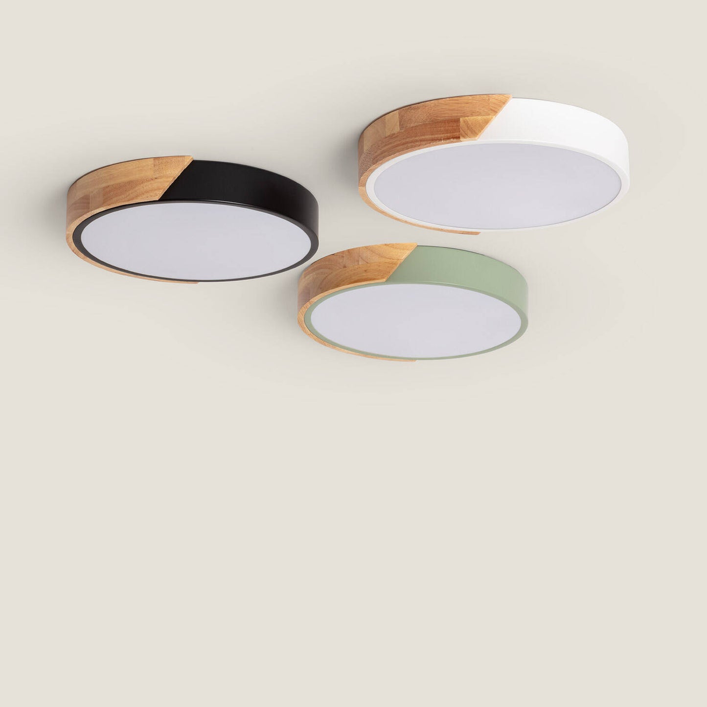Plafonnier LED Rond 18W Bois Semi-Dari Ø320 mm IP20