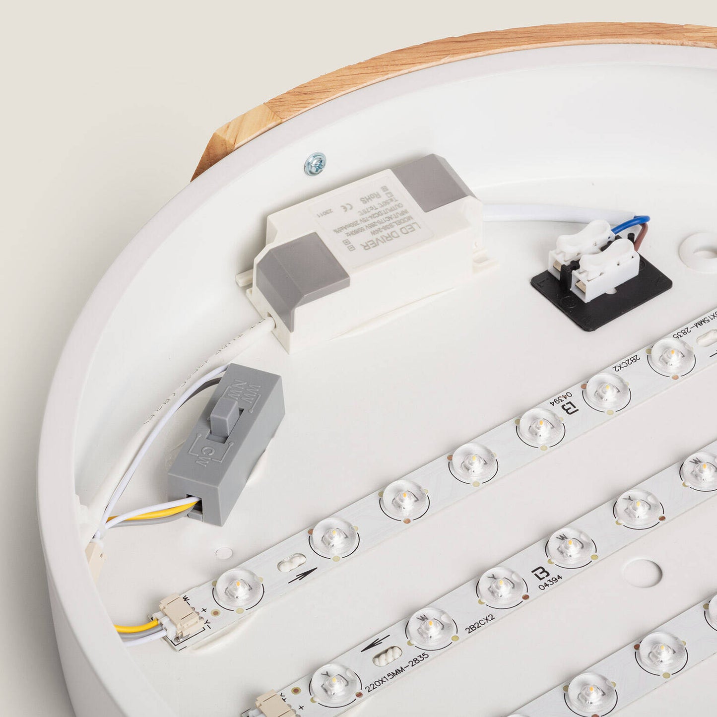 Plafonnier LED Rond 18W Bois Semi-Dari Ø320 mm IP20