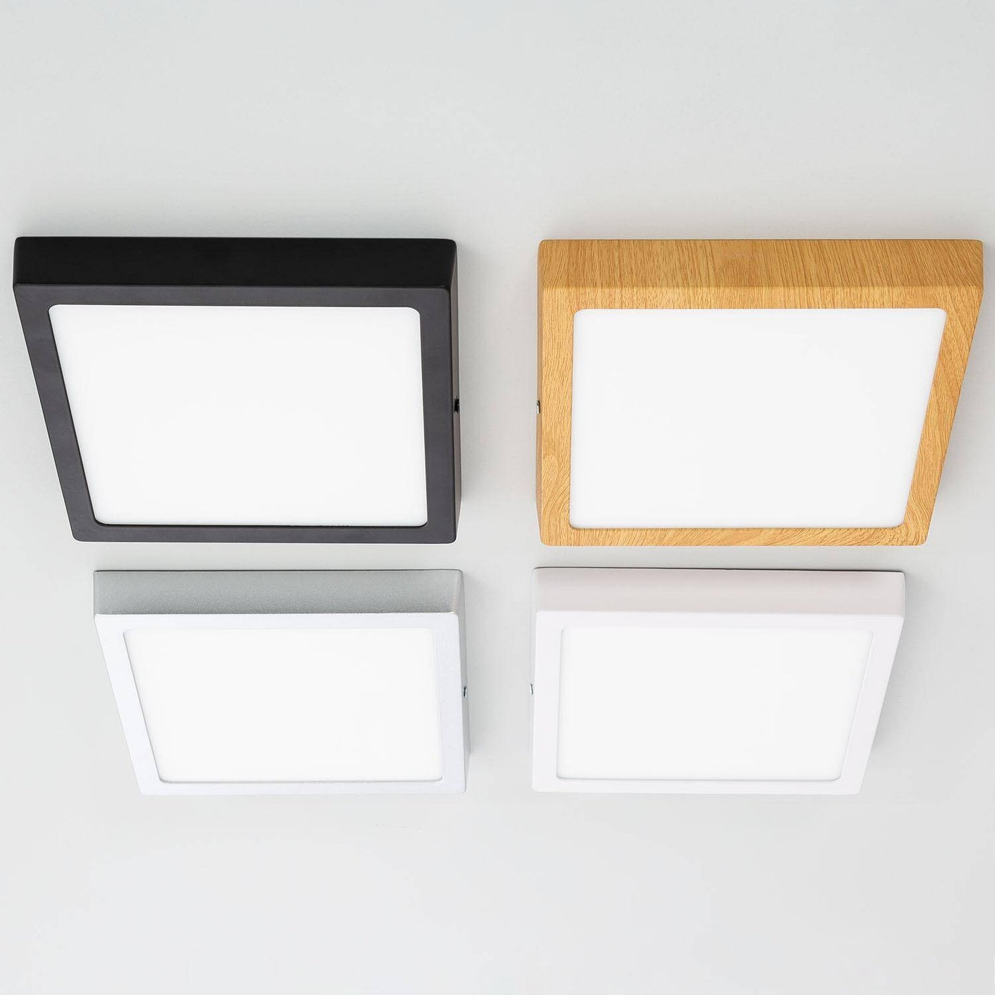 Plafonnier LED 18W Carré 210x210 mm IP20 Dimmable Noir