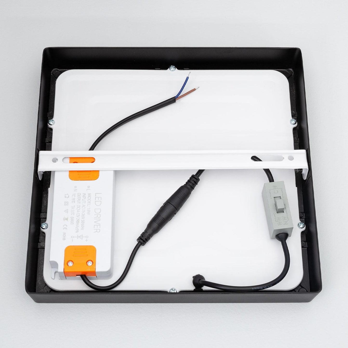 Plafonnier LED 18W Carré 210x210 mm IP20 Dimmable Noir