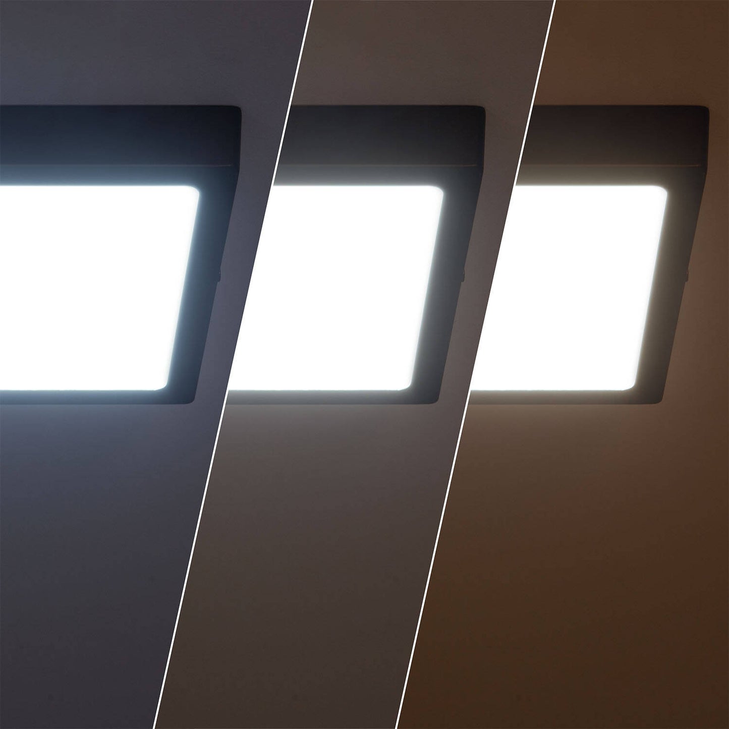 Plafonnier LED 18W Carré 210x210 mm IP20 Dimmable Noir