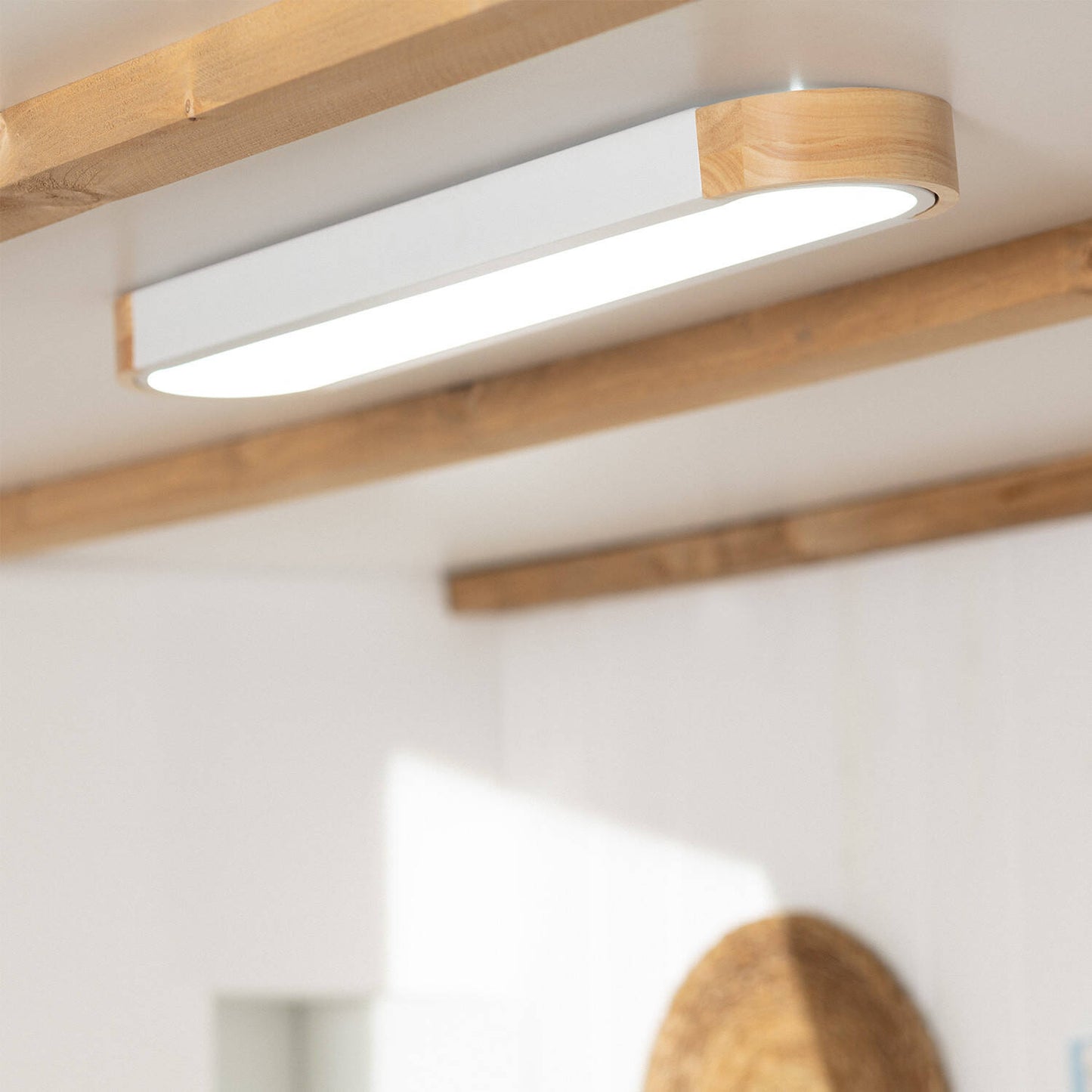 Plafonnier LED 18W 140x650 mm Bois et Métal IP20 Non Dimmable