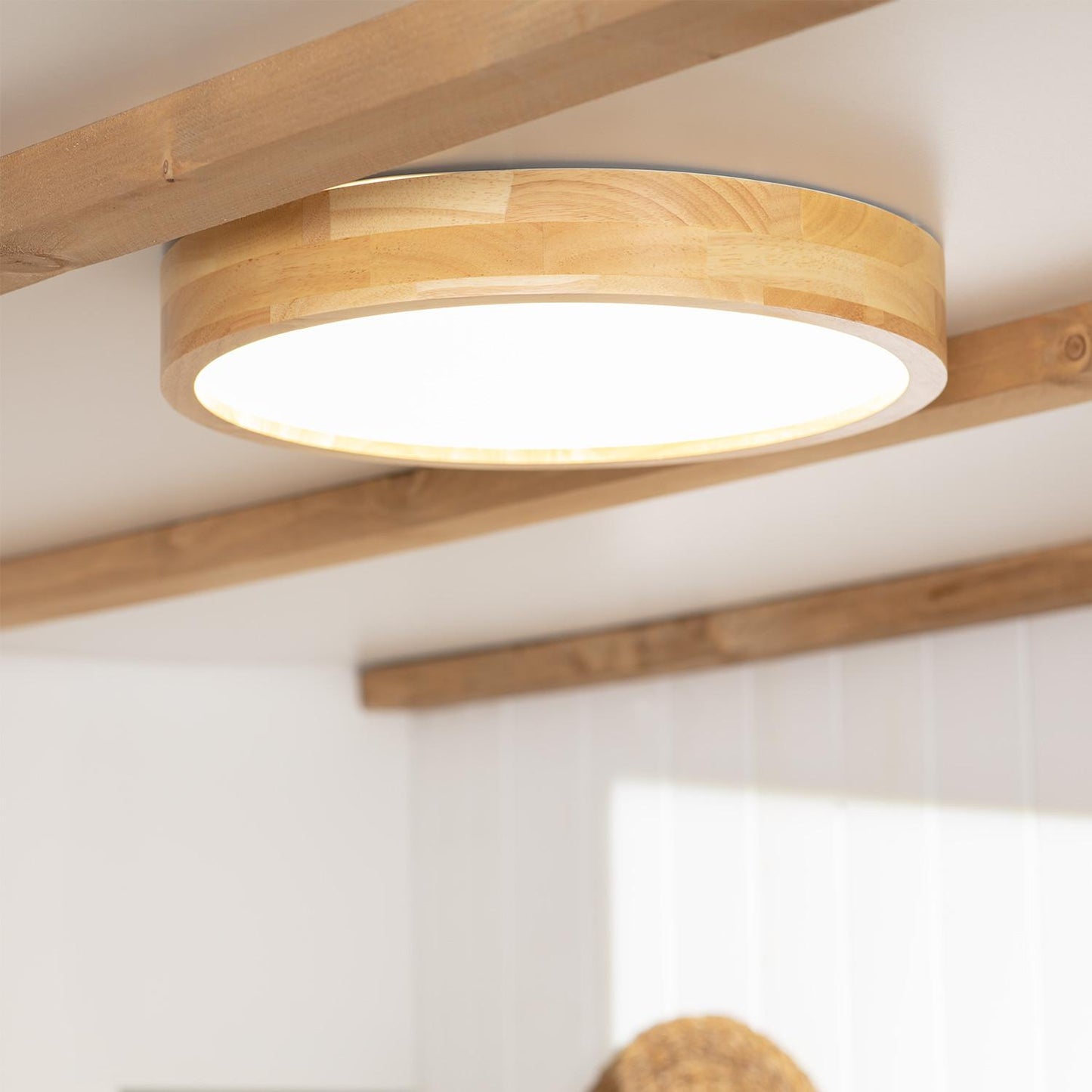 Plafonnier LED Rond 20W Bois Ø400 mm IP20 Non Dimmable