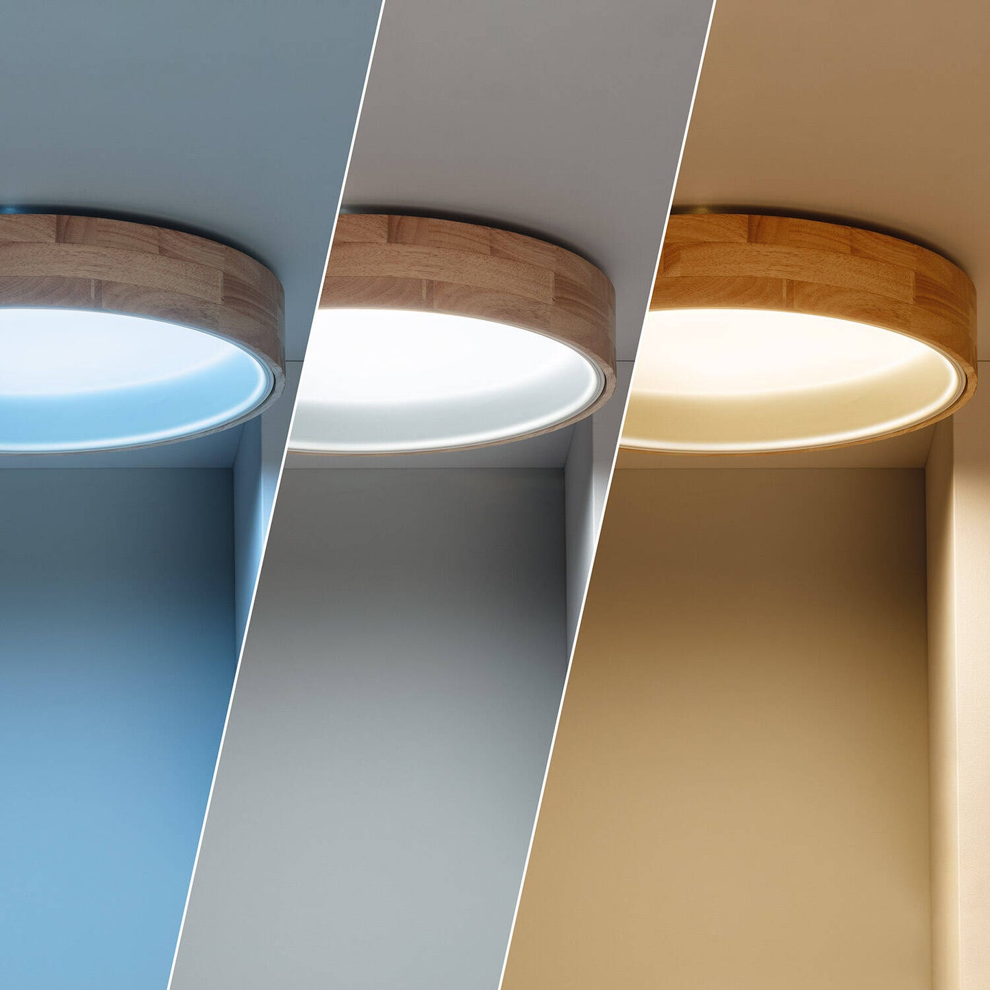 Plafonnier LED Rond 20W Bois Dari Ø470 mm IP20