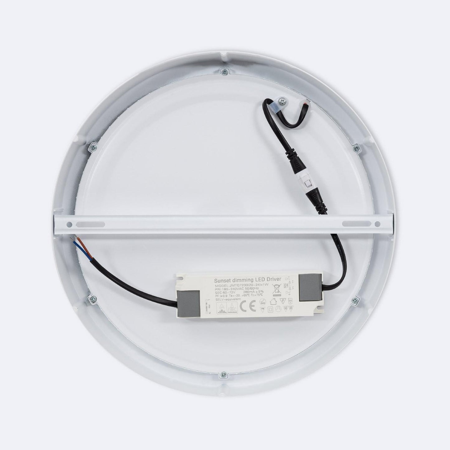 Plafonnier LED Rond 24W, Ø290mm, IP20, Dimmable, Installation en Saillie