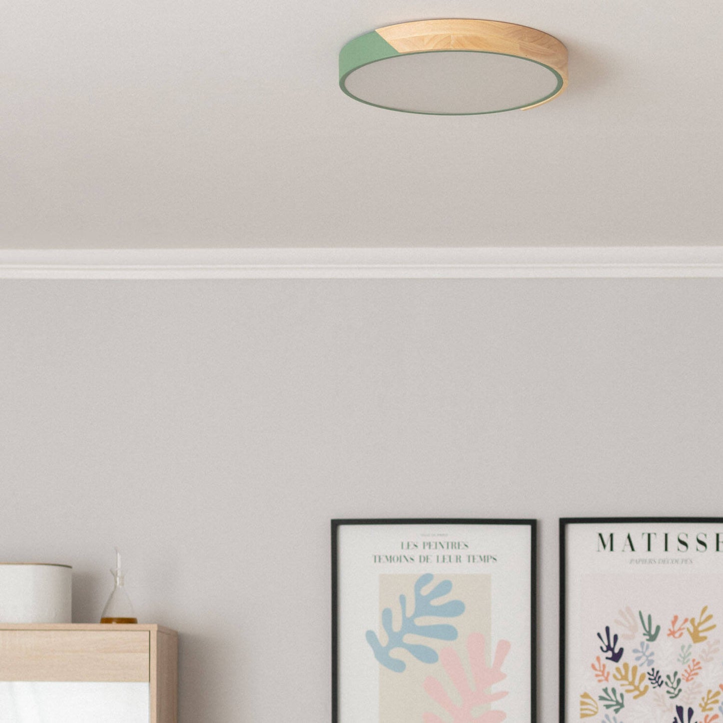 Plafonnier LED Rond en Bois 24W, IP20, Ø418 mm
